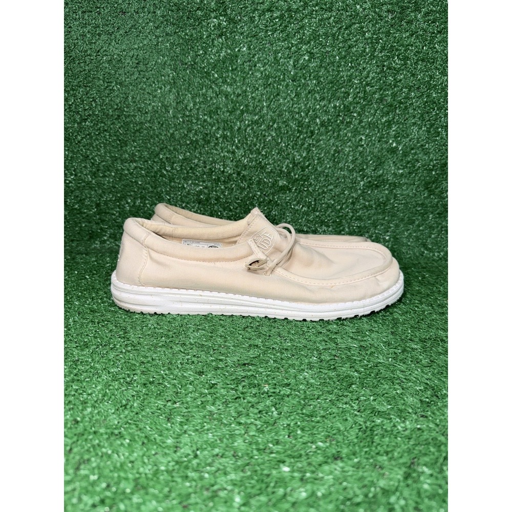 Hey Dude Wally Mens Size 11 Beige Slip On Loafers Casual Walking Comfort Shoes